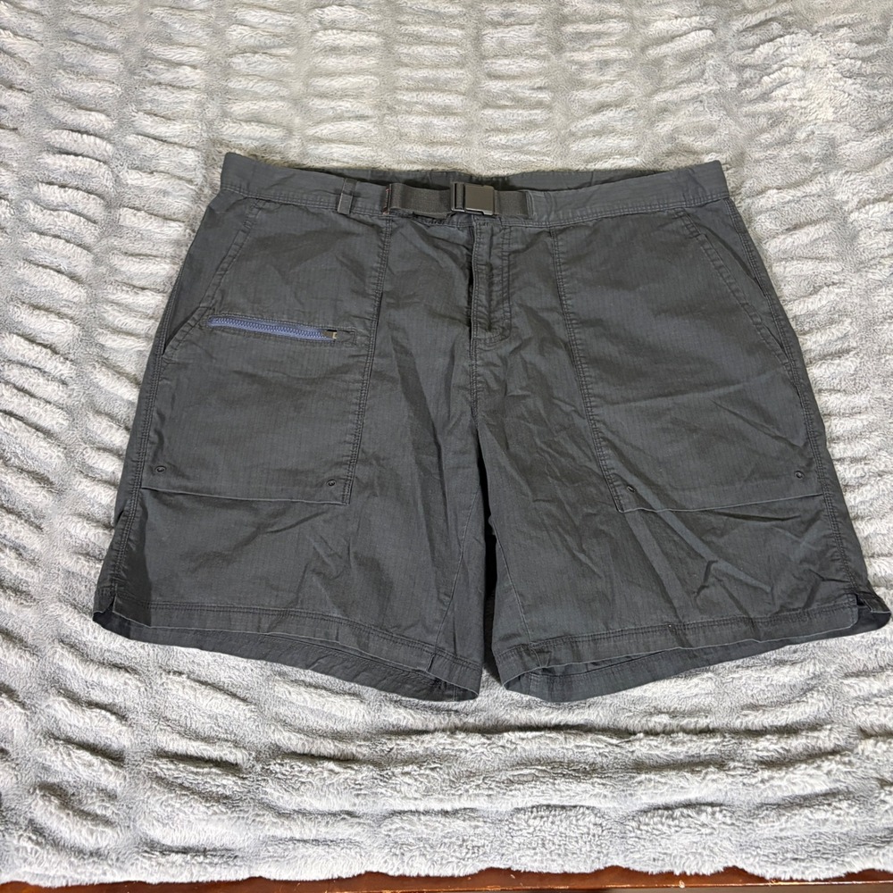 Mountain Standard MS1010 Mens Gray Ripstop Utility Hiking Shorts Size 38 Belted